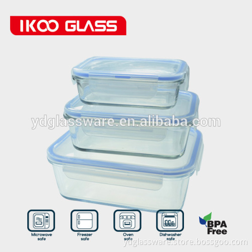 Crystal Glass Food Storage Containers With Locking Lids